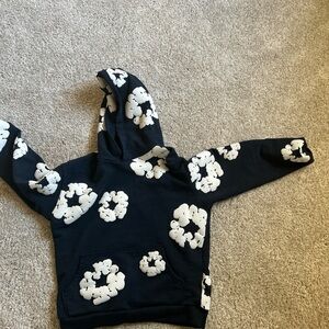 Men's Black and White Denim Tears Hoodie Designer
